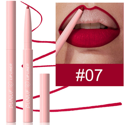 Outline lip shape with lipstick