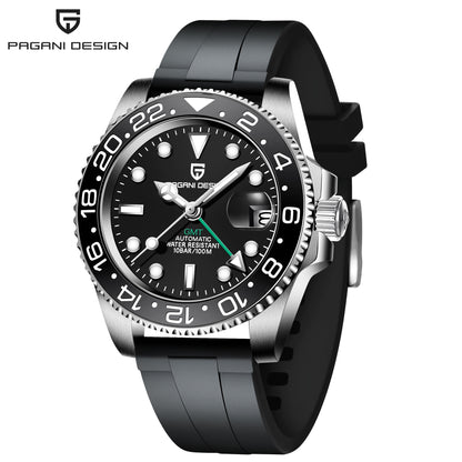 PAGANI DESIGN Mens GMT Mechanical Watch Luminous Calendar