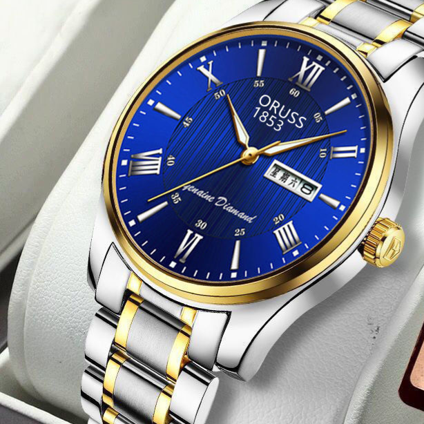 Men's waterproof luminous watch