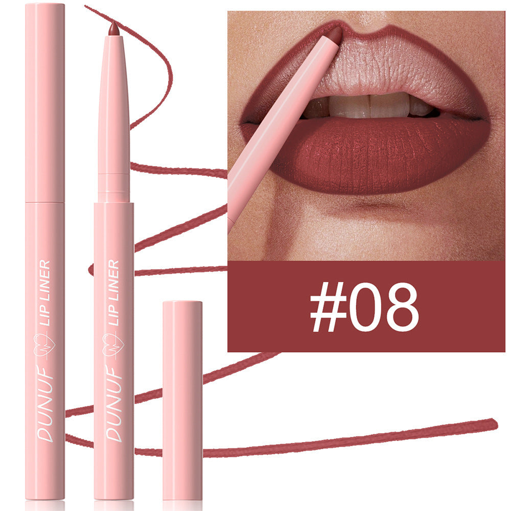 Outline lip shape with lipstick