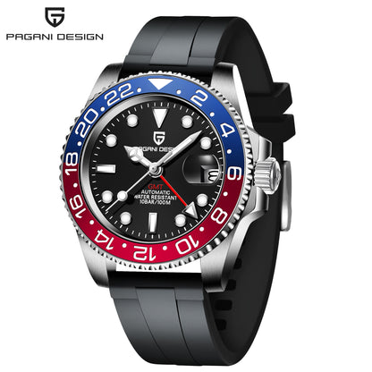 PAGANI DESIGN Mens GMT Mechanical Watch Luminous Calendar