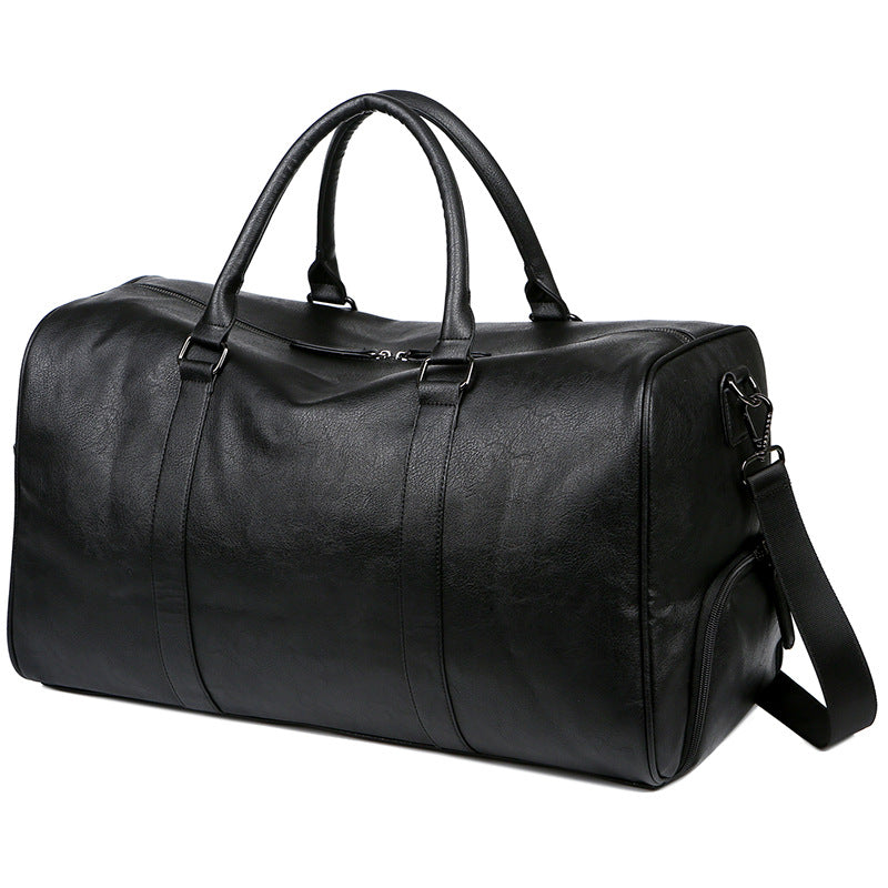 PU Leather Mens Travel Bag with Shoe Compartment
