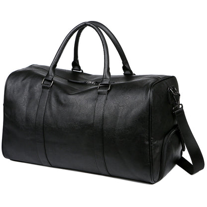 PU Leather Mens Travel Bag with Shoe Compartment