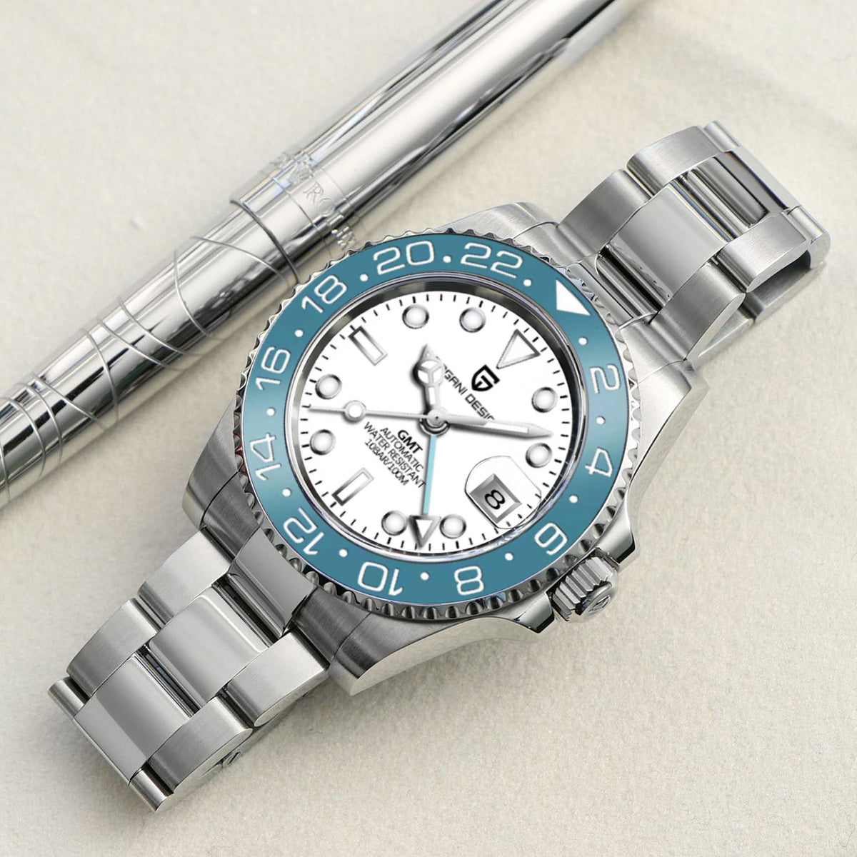 PAGANI DESIGN Mens GMT Mechanical Watch Luminous Calendar